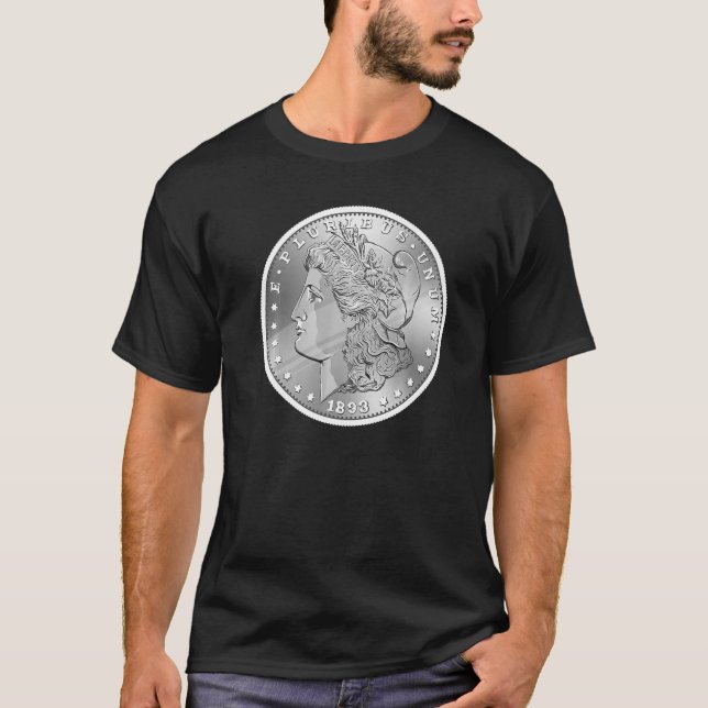 Camiseta Numismatista Morgan Silver Dollar Coletor de Moeda (Frente)