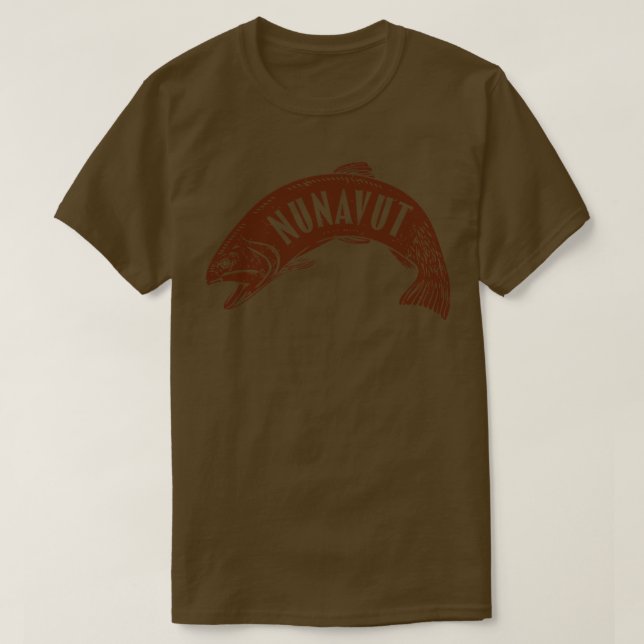 Camiseta Nunavut Fish Wordmark Brown (Frente do Design)