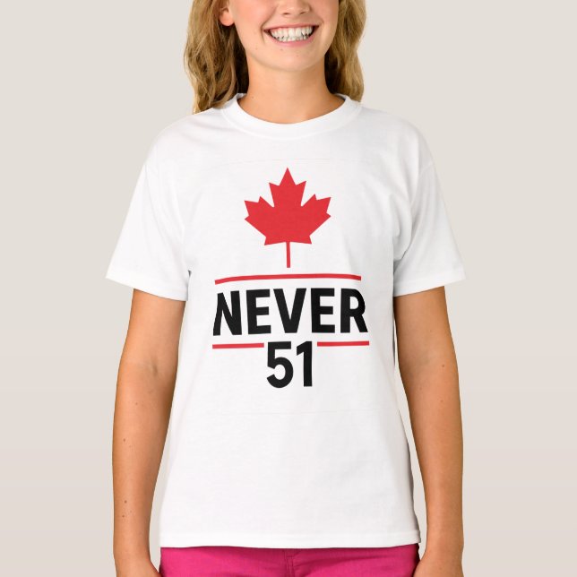 Camiseta Nunca 51 Design de Botão Canadá - Anti-51 Patrióti (Frente)