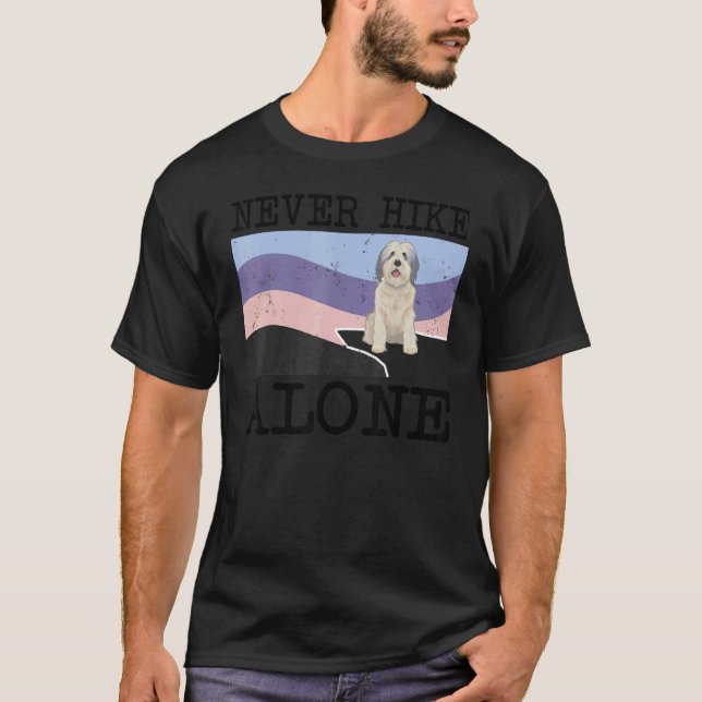 Camiseta Nunca Ande Sozinho Polonês Lowland Sheepdog Dog Hi (Frente)