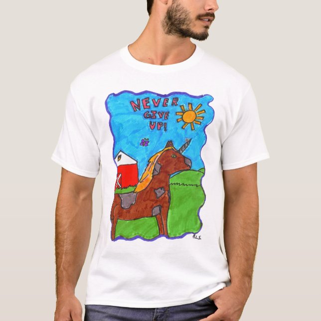 Camiseta Nunca dê acima o t-shirt (Frente)
