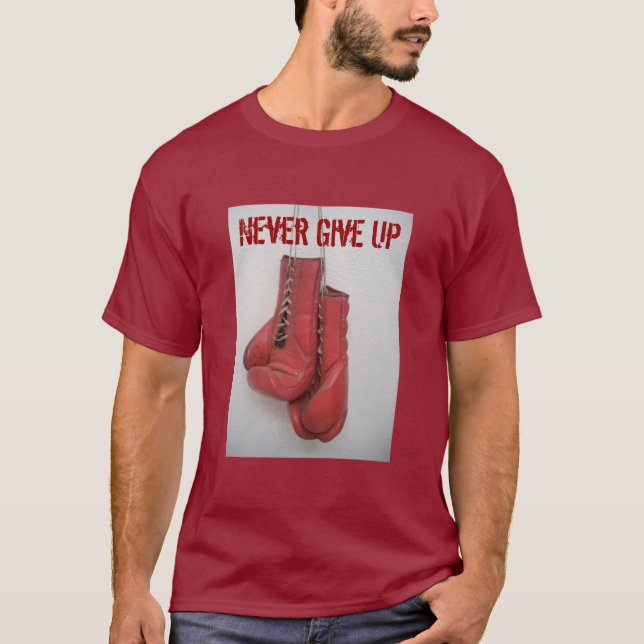 Camiseta Nunca dê acima, t-shirt das luvas de (Frente)
