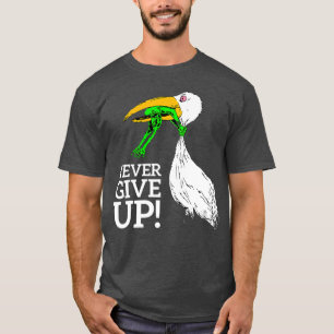 Camiseta Nunca desista da cegonha e do sapo