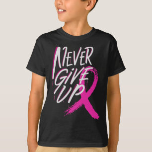 Camiseta Nunca Desista Da Fita Rosa De Consciência Do Cance