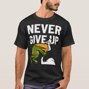 Camiseta Nunca Desista De Um Pássaro Sapo A Engasgar Motiva