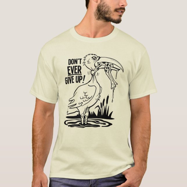 Camiseta Nunca desista do Pelicano e do Sapo (Frente)