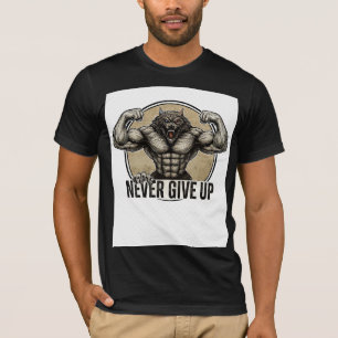 Camiseta NUNCA DESISTA – Poder de Lobo Musculoso
