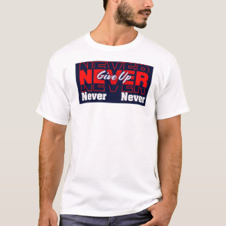 Camiseta Nunca Desista - Tipografia Moderna em Camadas e Mo