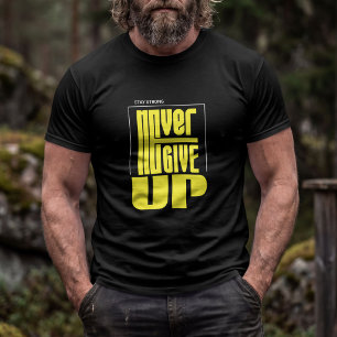 Camiseta Nunca Desista – Tipografia Motivacional Forte