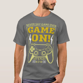 Camiseta Nunca diga game over jogo ligado garota console de