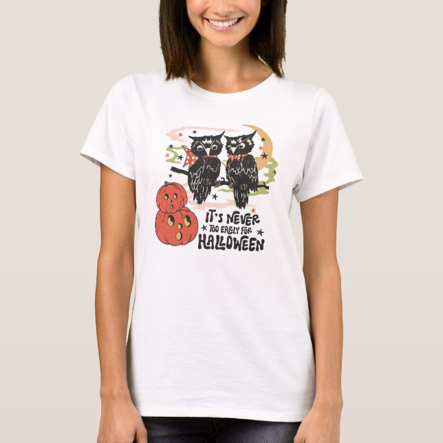 Camiseta Nunca é cedo demais para o Dia das Bruxas (Frente)