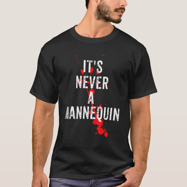 Camiseta Nunca é Mannequin Verdadeiro Crime Podcast Mostra (Frente)