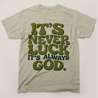 Camiseta Nunca é Sorte, Sempre é Deus Cristiano Retro