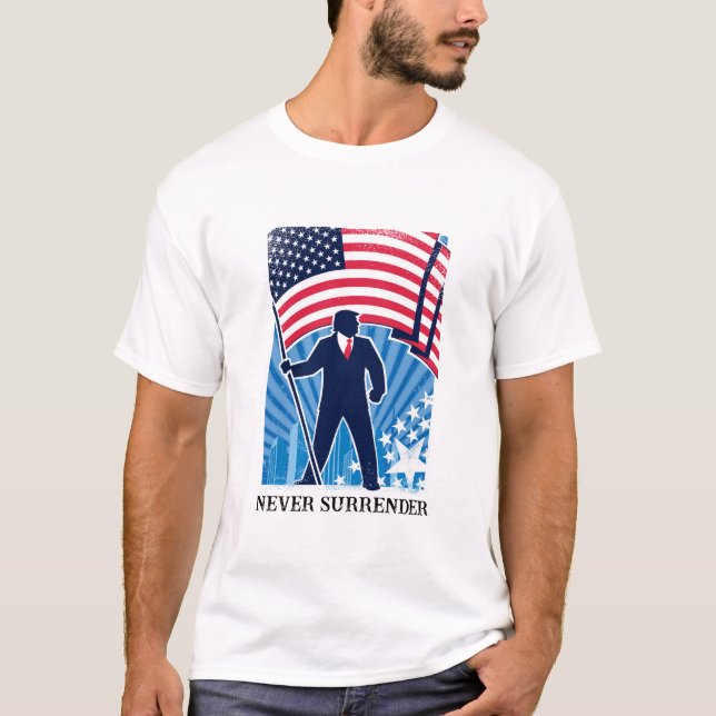 Camiseta Nunca Entregue Camisa-T 2024 para Homens (Frente)