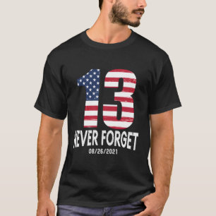 Camiseta Nunca Esqueça 13 Membros do Serviço Kabul Afeganis