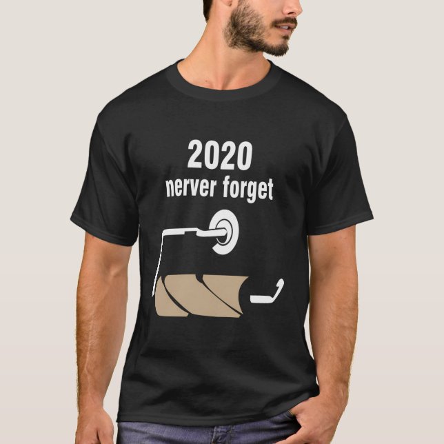 Camiseta Nunca Esqueça 2020 Quarentena Rosto Máscara Engraç (Frente)