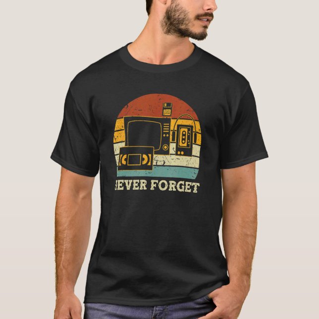 Camiseta Nunca Esqueça A Cassete De Áudio De Vcr Retro Iner (Frente)