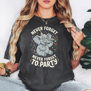 Camiseta Nunca Esqueça de Festejar Elefante