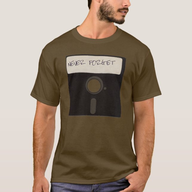 Camiseta Nunca esqueça disquetes do computador (Frente)
