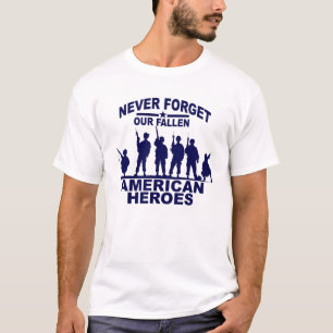 Camiseta Nunca esqueça nosso MEMORIAL americano caído D d
