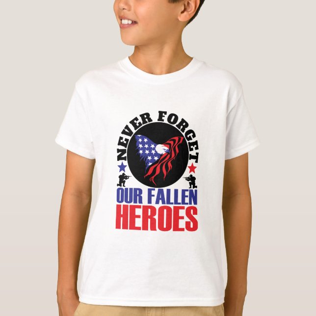 Camiseta Nunca esqueça nossos Heróis Falidos (Frente)