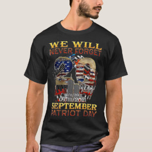 Camiseta Nunca Esqueça o Dia Memorial 20 Anniversário 911 P