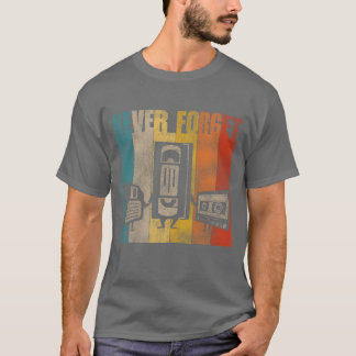 Camiseta Nunca esqueça o disquete VHS e Cassetteapes frie