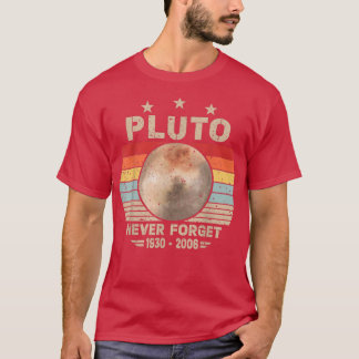 Camiseta Nunca Esqueça Plutão Retro Nerdy Astronomy Space S