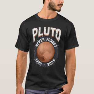 Camiseta Nunca Esqueça Plutão Retro Vintage Celebrando Espa