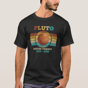 Camiseta Nunca Esqueça Plutão Retro Vintage Sunset Science