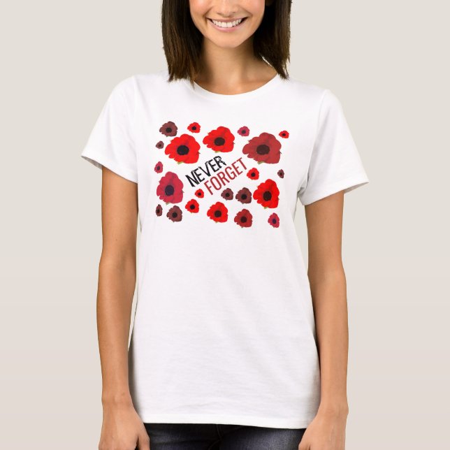 Camiseta Nunca Esqueça, Poppy Flower (Frente)