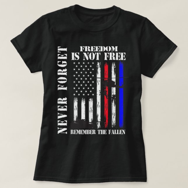 Camiseta Nunca esqueça que a liberdade não é um memorial ve (Frente do Design)