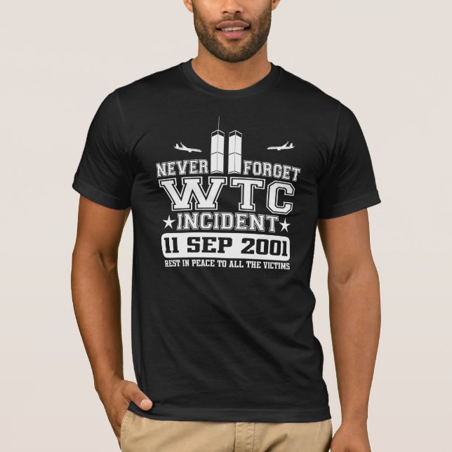 Camiseta Nunca esqueça World Trade Center o 11 de setembro (Frente)