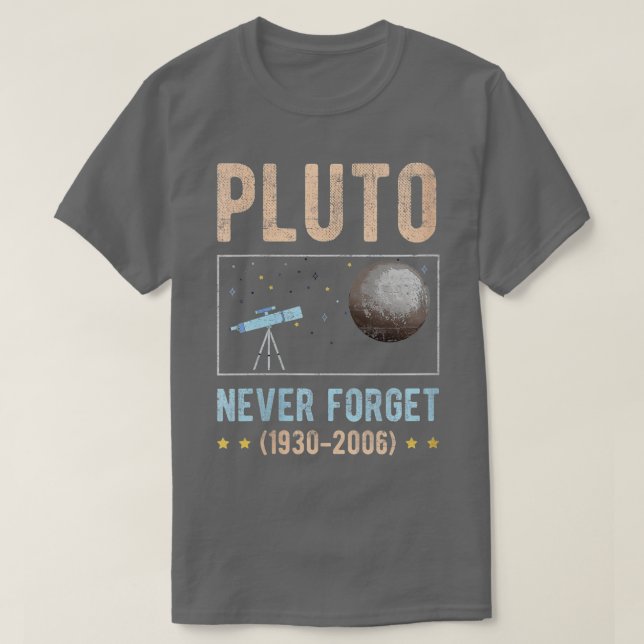 Camiseta Nunca Esquecer Plutão (Frente do Design)