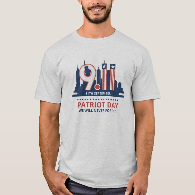 Camiseta Nunca Esqueceremos o Dia Patriótico 11/9 (Frente)