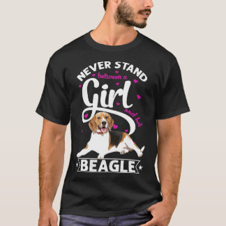 Camiseta Nunca Fique Entre Uma Garota E Seu Beagle T