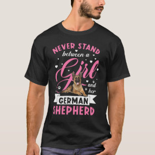 Camiseta Nunca fique entre uma garota e seu German shepherd