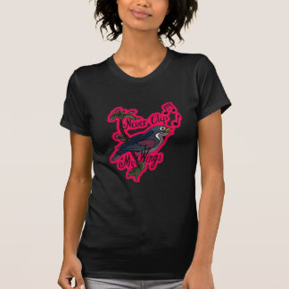 Camiseta Nunca grampeie minhas asas (o rosa)