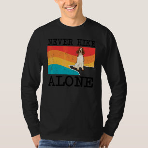 Camiseta Nunca Hike Sozinho Gráfico Welsh Springer Spaniel