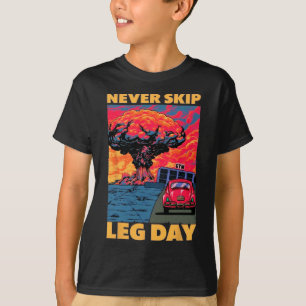 Camiseta Nunca Ignorar Coletor de Peso no Dia da Perna