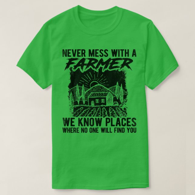 Camiseta Nunca Mal Com Um Agricultor Nós Conhecemos Lugares (Frente do Design)
