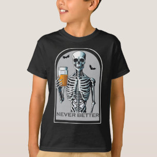 Camiseta Nunca Melhor Esqueleto Divertir O Halloween Para A