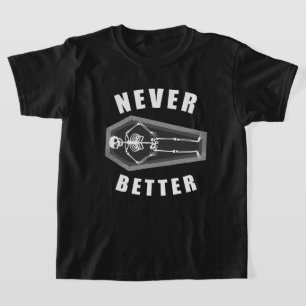 Camiseta Nunca Melhor Morto Por Dentro Esqueleto Dia das Br