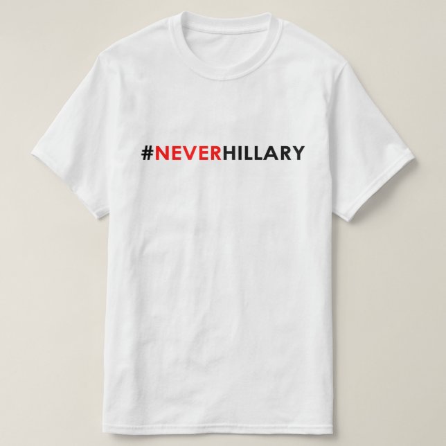 Camiseta Nunca #NEVERHILLARY do t-shirt de Hillary (Frente do Design)
