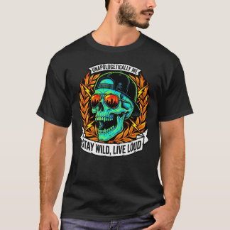Camiseta Nunca Olhe para Trás Skull Streetwear Fique Selvag