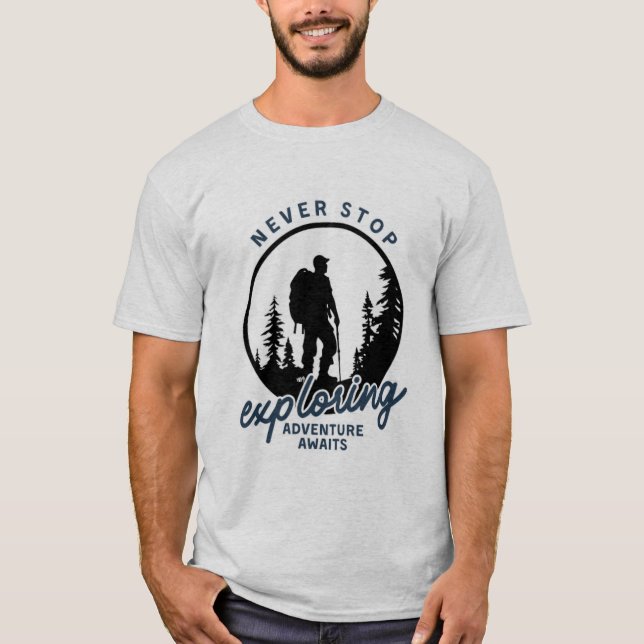Camiseta Nunca Parar de Explorar (Frente)