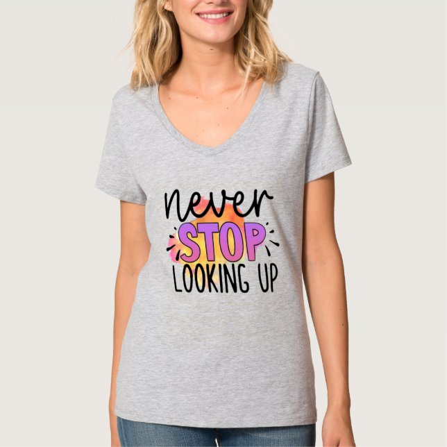 Camiseta Nunca Pare de Olhar para Cima (Frente)
