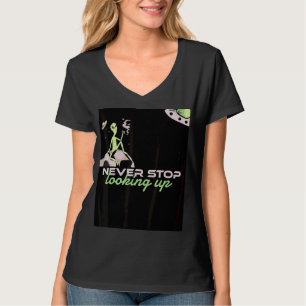 Camiseta Nunca Pare De Olhar Para O Exterior Galáxia Solar
