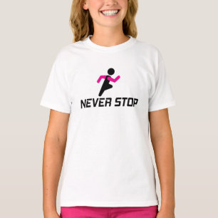 Camiseta Nunca Pare o design motivacional para o trabalhado