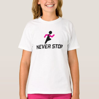 Camiseta Nunca Pare o design motivacional para o trabalhado